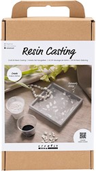 CC Craft Kit Resin Casting, black, white, Square Tray with Terrazzo, 1 pack