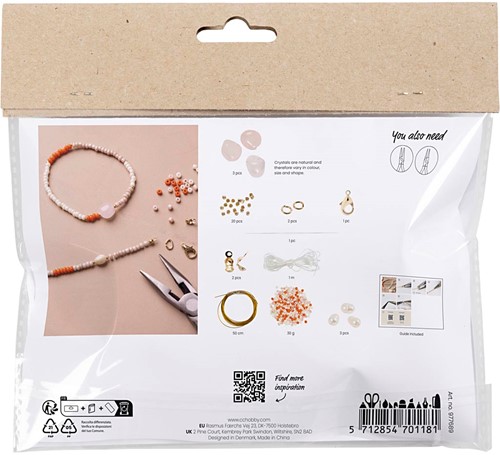 CC Mini Hobbyset Sieraden Rozenkwarts Ketting en Armband-2