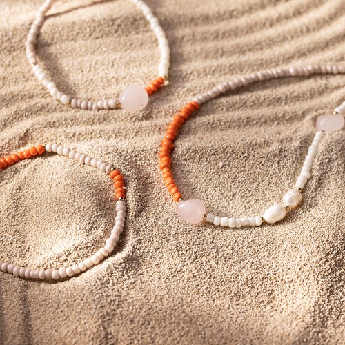 CC Mini Hobbyset Sieraden Rozenkwarts Ketting en Armband-3