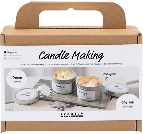 CC Mini Hobbyset Candle Casting Sojakerze mit Kristallen