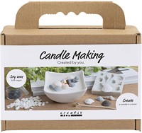 CC Mini-Kerzen-Bastelset – Muscheln Grau, Cremeweiß