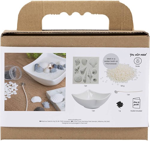 CC Mini-Kerzen-Bastelset – Muscheln Grau, Cremeweiß-3