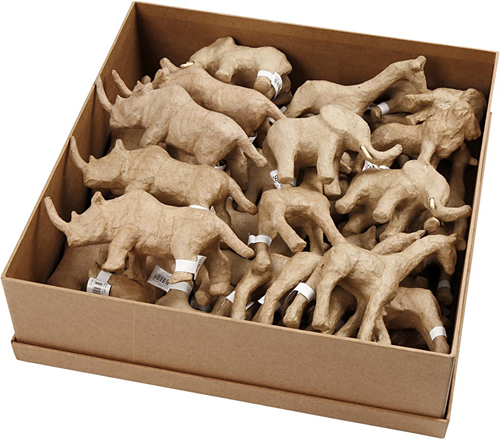 CC Papier-maché Jungledieren 32 stuks
