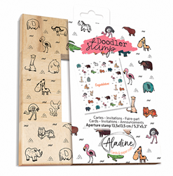 Aladine Wooden Doodler Stamp 13.5x13.5 cm Animals