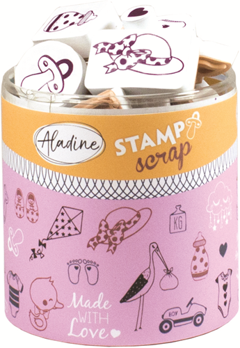 Aladine Stampo Stempel Set Geboorte 35 stuks
