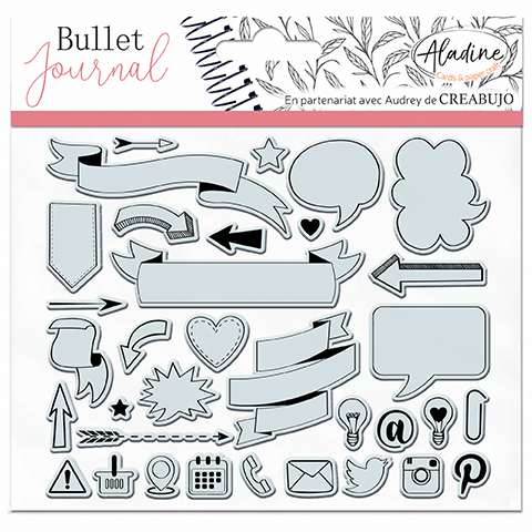 Aladine Stampo Bullet Journal Clear Stempels 16x16 cm Banners en Pictogrammen