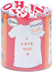 Aladine Stampo Stempel Set Textiel Alfabet 45 stuks