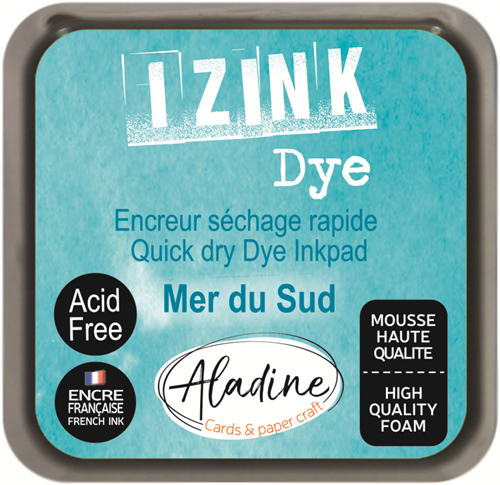 Aladine Izink Dye Pigment Inktkussen 5x5 cm Zee Lichtblauw