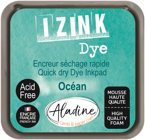 Aladine Izink Dye Pigment Inktkussen 5x5 cm Oceaan Turquoise