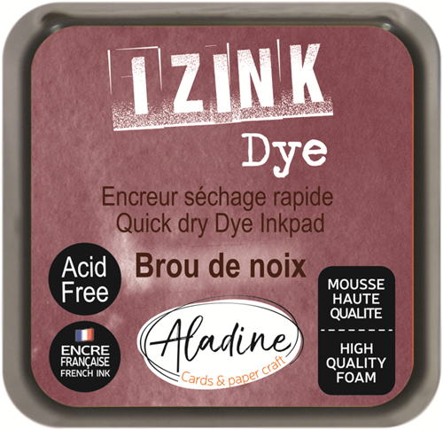 Aladine Izink Dye Pigment Inktkussen 5x5 cm Walnoot Bruin