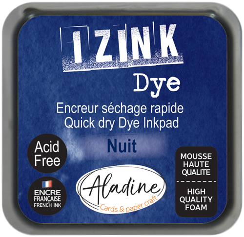 Aladine Izink Dye Pigment Inktkussen 5x5 cm Nachtblauw