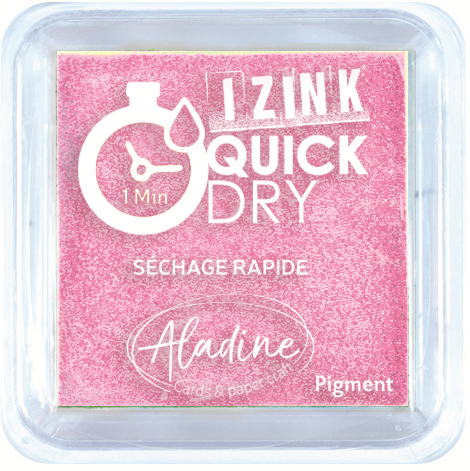 Aladine Izink Quick Dry Pigment Inktkussen 5x5 cm Pastel Roze