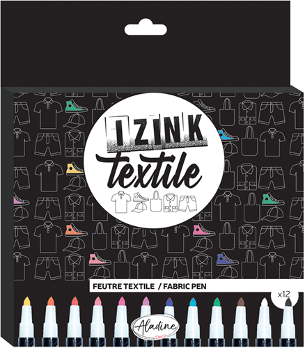 Aladine Izink Textielstiften 12 stuks