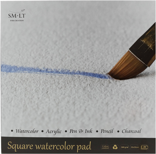 SMLT Aquarelblok 30x30 cm 260gr 20 vel