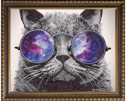 Diamond Painting Cat with sunglasses 40x50cm