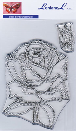 Lenianel Borduurstempel Roos 12x9 cm