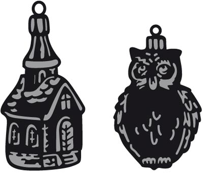 Tiny's Ornaments Church and Owl