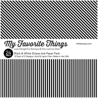 My Favourite Things Papierblock, schwarz-weiß gestreift, 24 Blatt EP-54