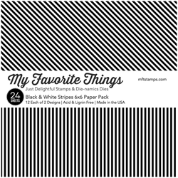 My Favourite Things Papierblock, schwarz-weiß gestreift, 24 Blatt EP-54
