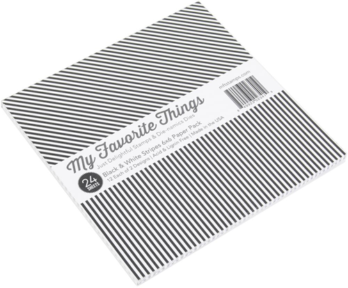 My Favourite Things Papierblock, schwarz-weiß gestreift, 24 Blatt EP-54-2