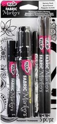 Tulip Textile Pens Set Black 5 pieces