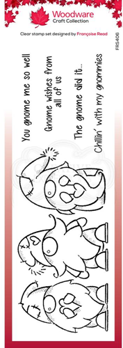 Woodware Clear Stamp 20x6,5 cm Three Gnomes