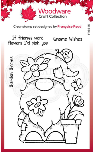 Woodware Clear Stamp 10x15 cm Garden Gnome