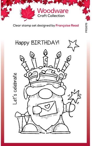 Woodware Clear Stamp 10x15 cm Happy Birthday Gnome