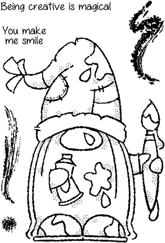 Holzwaren Clear Stamp 10x15 cm Arty Gnome-3