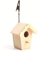 GC Houten Memoclip Fotohouder Vogelhuisje 5x4x10,5 cm-2