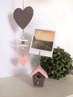 GC Houten Memoclip Fotohouder Vogelhuisje 5x4x10,5 cm-3