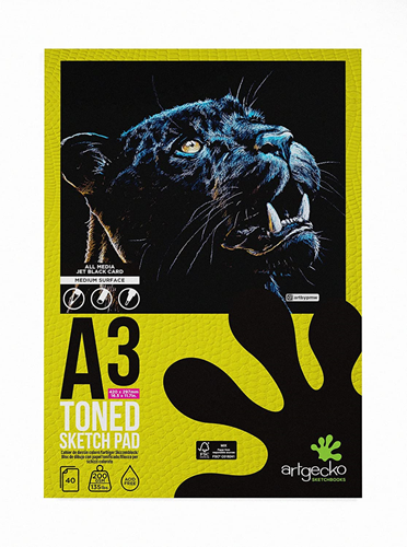 Artgecko Pro Schetsblok A3 200gr 40 vel Zwart