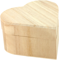 Wooden Box Heart Shape Small 10.5x6.5x9.5 cm
