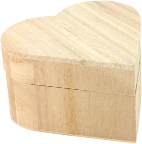 Wooden Box Heart Shape Small 10.5x6.5x9.5 cm