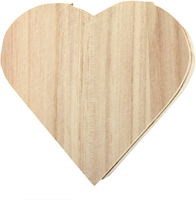 Wooden Box Heart Shape Small 10.5x6.5x9.5 cm-3