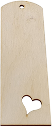 Wooden Bookmark Heart 15x5 cm