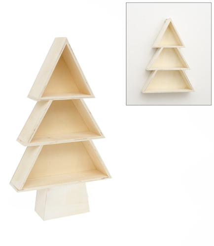 Stapelbare Kerstboom van hout met voet