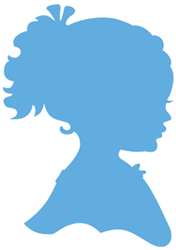 LR0349 Silhouette girl with ponytail