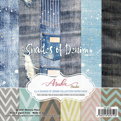 Memory Place Paper block 15x15 cm Shades of Denim 12 sheets