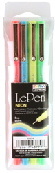 Le Pen Fineliner Set Neon 0.3mm 4 pieces