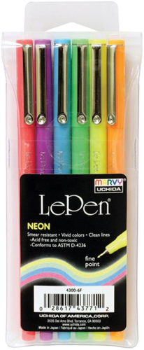 Le Pen Fineliner-Set Neon 0,3 mm 6-teilig