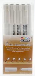 Marvy Uchida Technical Pens Sepia Set 5 sizes