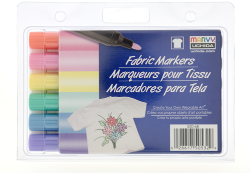 Marvy Uchida Textile Markers Bold Pastel 6 Pieces