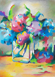 Rosa Start Oil Pastel Hortensien-Set 25x35 cm