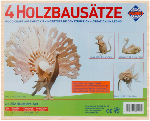 Pebaro Houten Bouwset Dieren