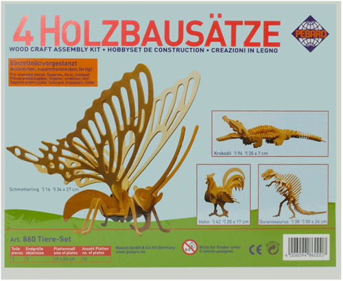 Pebaro Houten Bouwset Dieren