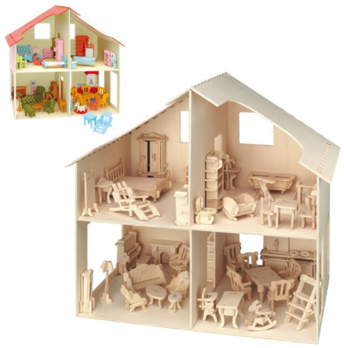 Pebaro Puppenhaus mit Möbeln