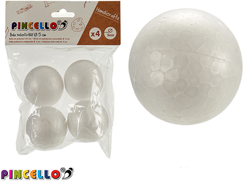Pincello Styropor Ballen 5 cm 4 stuks