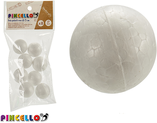 Pincello Styropor Ballen 3 cm 8 stuks
