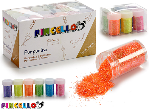 Pincello Glitter Pastel Set 6 stuks 12 gr